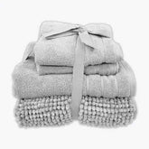 Coordinated Bobble Bath Mat & Towel Set - 4 Pack (Light Grey)  Adomoo